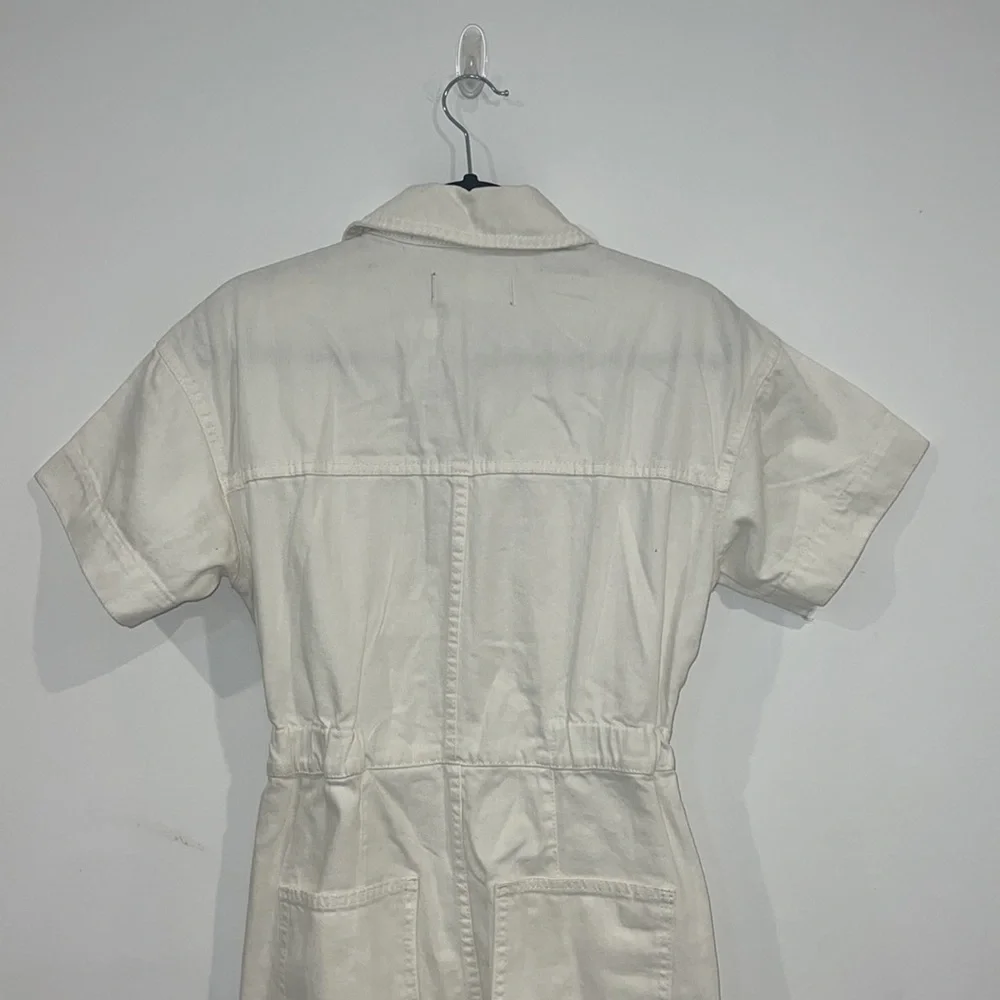 FREE People Marci button through denim jumpsuit in white size XS - Picture 12 of 17